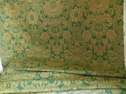 Bty Lee Jofa Croome Damask Linen Print Emerald Green MSRP USD 168/Y