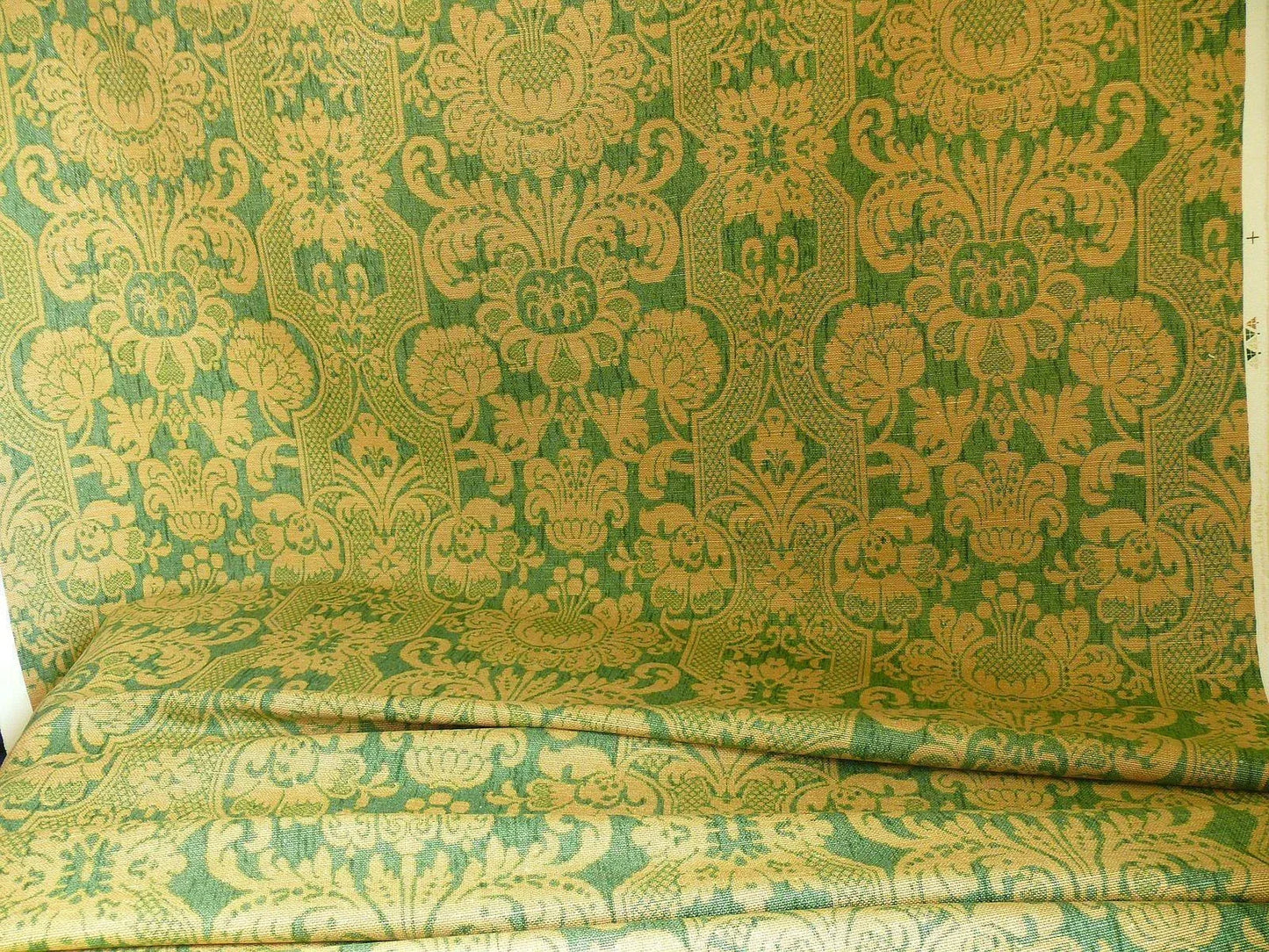 Bty Lee Jofa Croome Damask Linen Print Emerald Green MSRP USD 156/Y