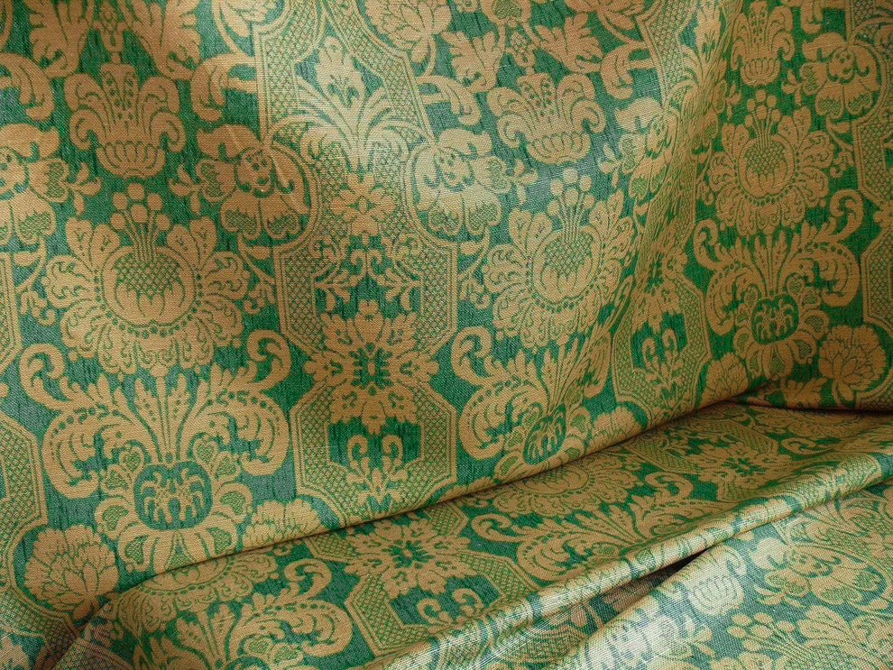 Bty Lee Jofa Croome Damask Linen Print Emerald Green MSRP USD 168/Y