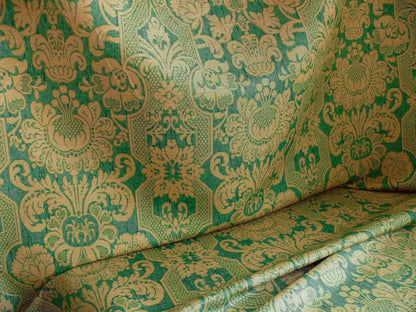 Bty Lee Jofa Croome Damask Linen Print Emerald Green MSRP USD 168/Y