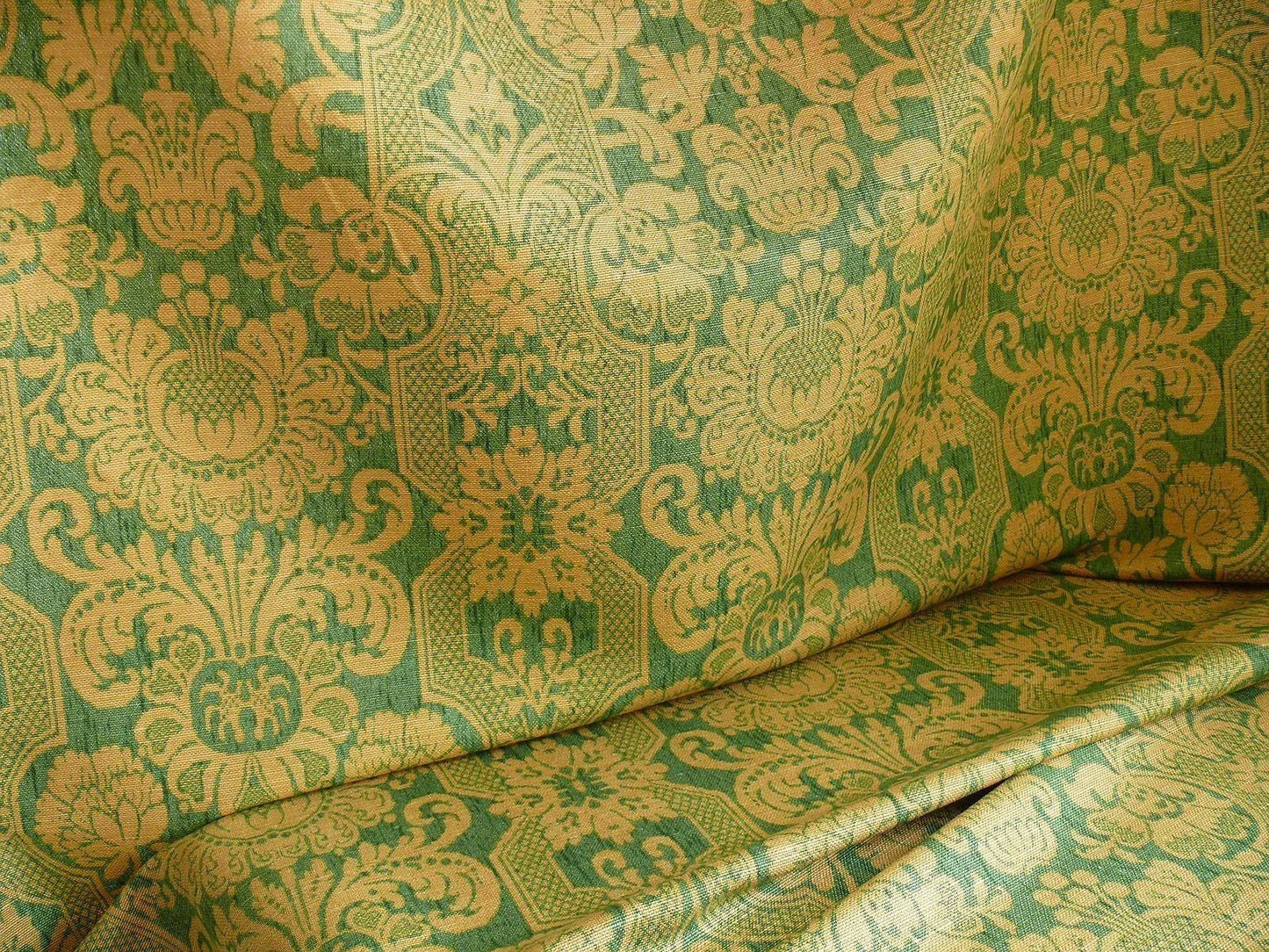 Bty Lee Jofa Croome Damask Linen Print Emerald Green MSRP USD 156/Y