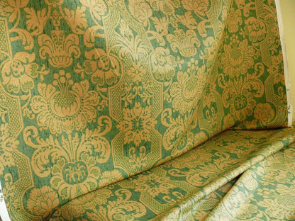 Bty Lee Jofa Croome Damask Linen Print Emerald Green MSRP USD 156/Y