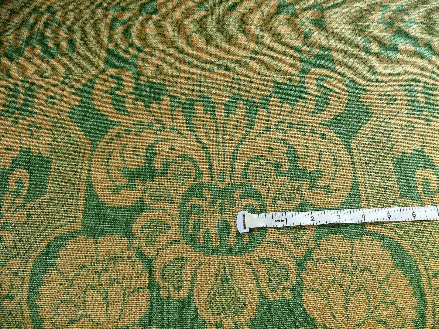 Bty Lee Jofa Croome Damask Linen Print Emerald Green MSRP USD 156/Y