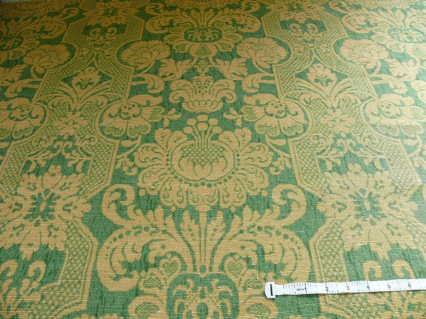 Bty Lee Jofa Croome Damask Linen Print Emerald Green MSRP USD 156/Y