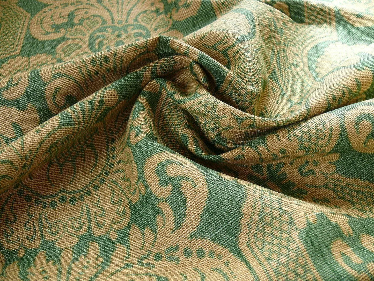 Bty Lee Jofa Croome Damask Linen Print Emerald Green MSRP USD 156/Y