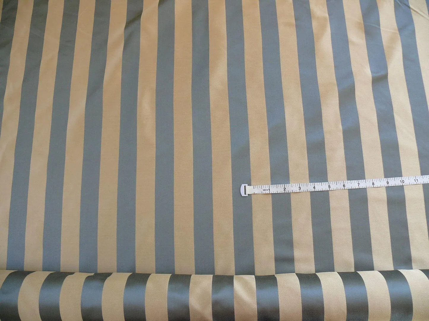 Lee Jofa Tosca Stripe "silver" Charcoal Grey &amp; Sand Satin Rp USD 216y