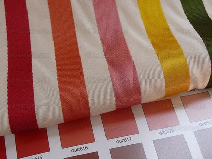 Lee Jofa Glentworth Copper Candy Red Green Yellow Pink Stripe Silk Bty