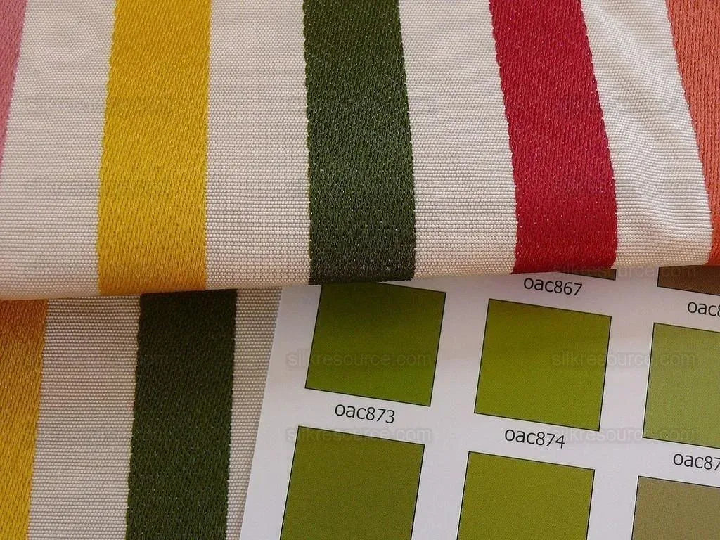 Lee Jofa Glentworth Copper Candy Red Green Yellow Pink Stripe Silk Bty