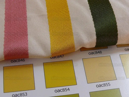 Lee Jofa Glentworth Copper Candy Red Green Yellow Pink Stripe Silk Bty