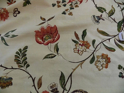 Lee Jofa Calimere Silk Print "ivory" Jasmine Ivory Off White