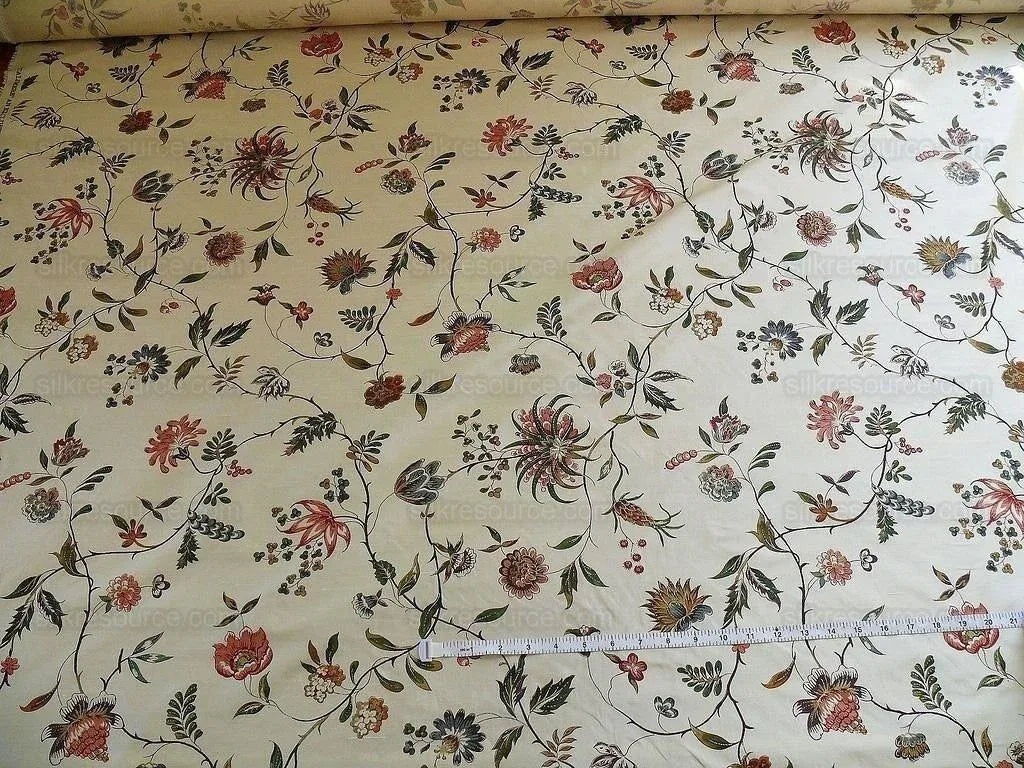 Lee Jofa Calimere Silk Print "ivory" Jasmine Ivory Off White