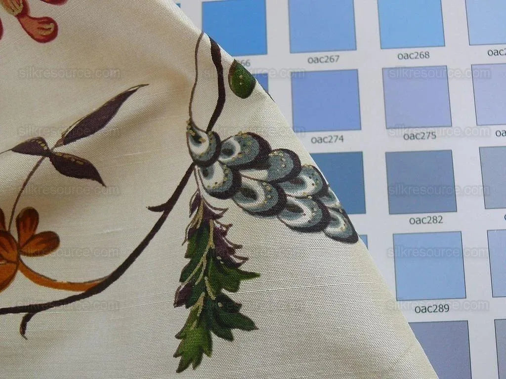 Lee Jofa Calimere Silk Print "ivory" Jasmine Ivory Off White