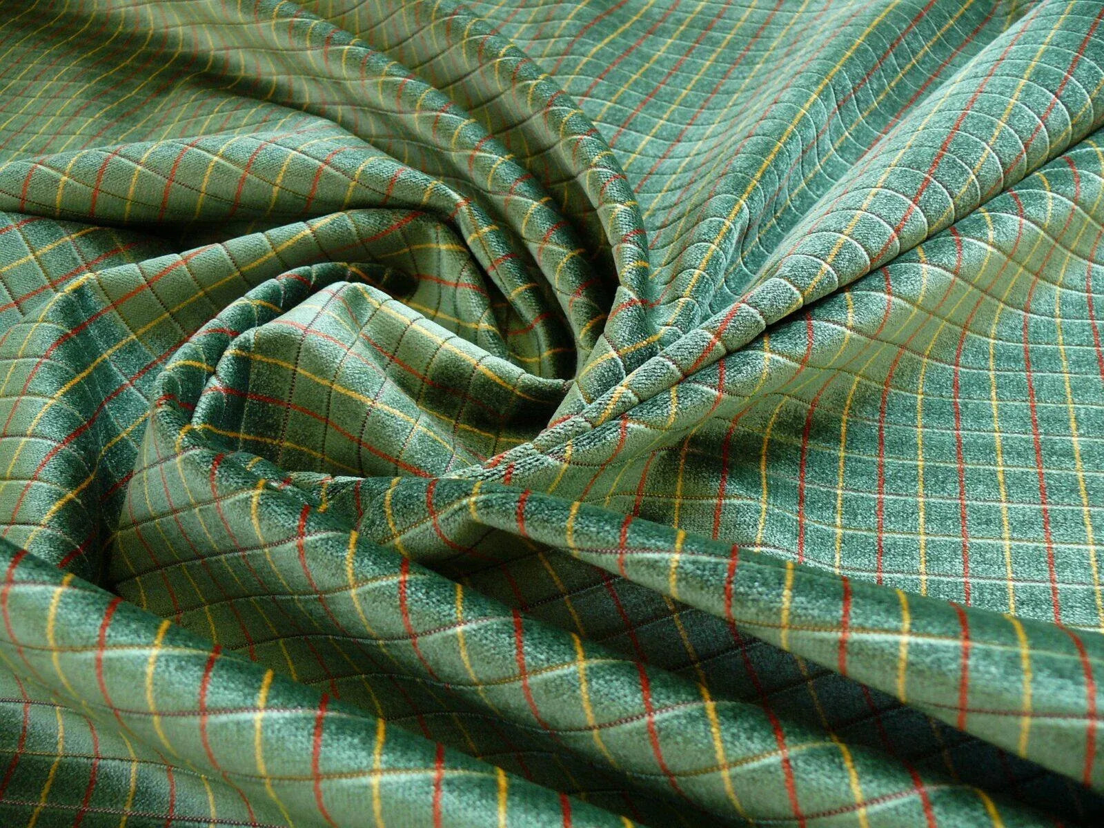 LEE JOFA FIGARO VELVET CHECK FOREST GREEN CHECK fr ITALY BTY MSR
