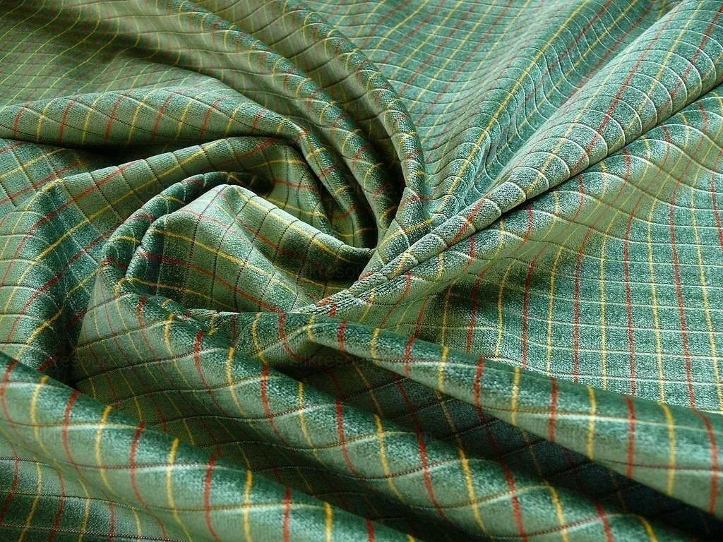 by yard Lee Jofa Figaro Velvet Check Forest Green Check Fr Italy