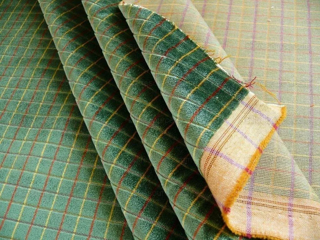 by yard Lee Jofa Figaro Velvet Check Forest Green Check Fr Italy