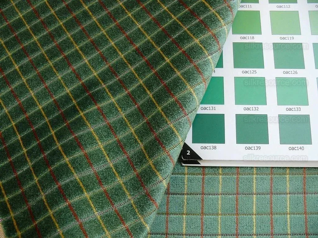 by yard Lee Jofa Figaro Velvet Check Forest Green Check Fr Italy