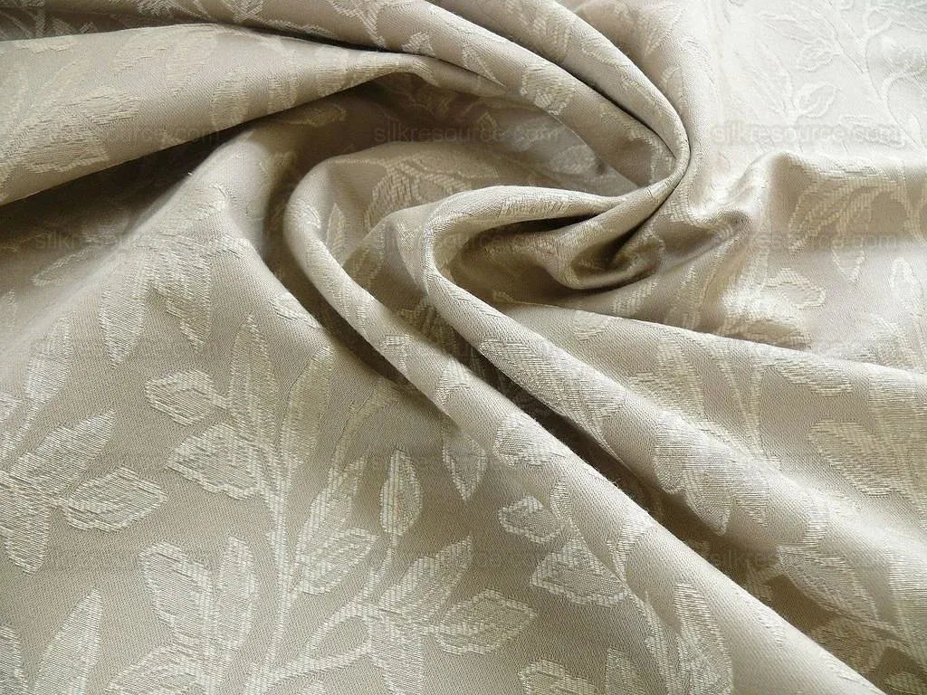 By yard Lee Jofa Gracefield Damask "LINEN" Taupe Grey Foliage Vine Art Nouveau from France MSRP 156/Y
