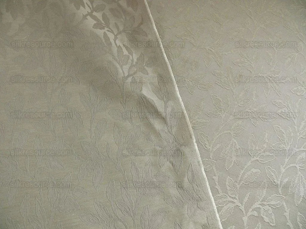 By yard Lee Jofa Gracefield Damask "LINEN" Taupe Grey Foliage Vine Art Nouveau from France MSRP 156/Y