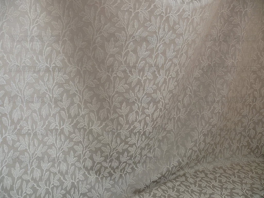 By yard Lee Jofa Gracefield Damask "LINEN" Taupe Grey Foliage Vine Cotton Art Nouveau from France MSRP 156/Y