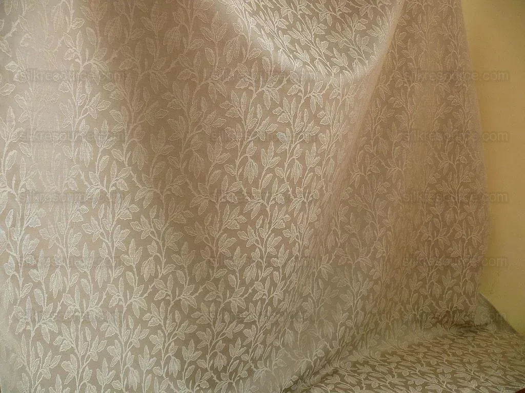 By yard Lee Jofa Gracefield Damask "LINEN" Taupe Grey Foliage Vine Art Nouveau from France MSRP 156/Y