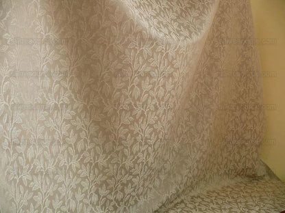 By yard Lee Jofa Gracefield Damask "LINEN" Taupe Grey Foliage Vine Art Nouveau from France MSRP 156/Y