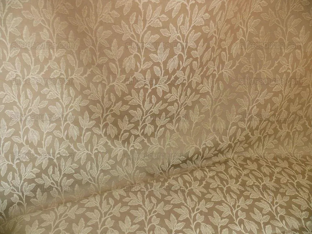By yard Lee Jofa Gracefield Damask "LINEN" Taupe Grey Foliage Vine Art Nouveau from France MSRP 156/Y