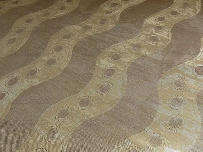 LEE JOFA TIVOLI MOIRE RIVER CURVY STRIPE "TAUPE" GREY SILVER