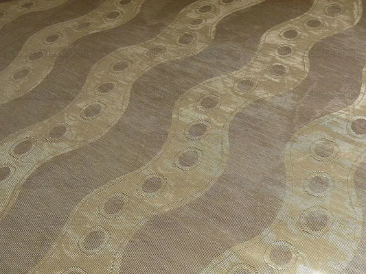 LEE JOFA TIVOLI MOIRE RIVER CURVY STRIPE "TAUPE" GREY SILVER