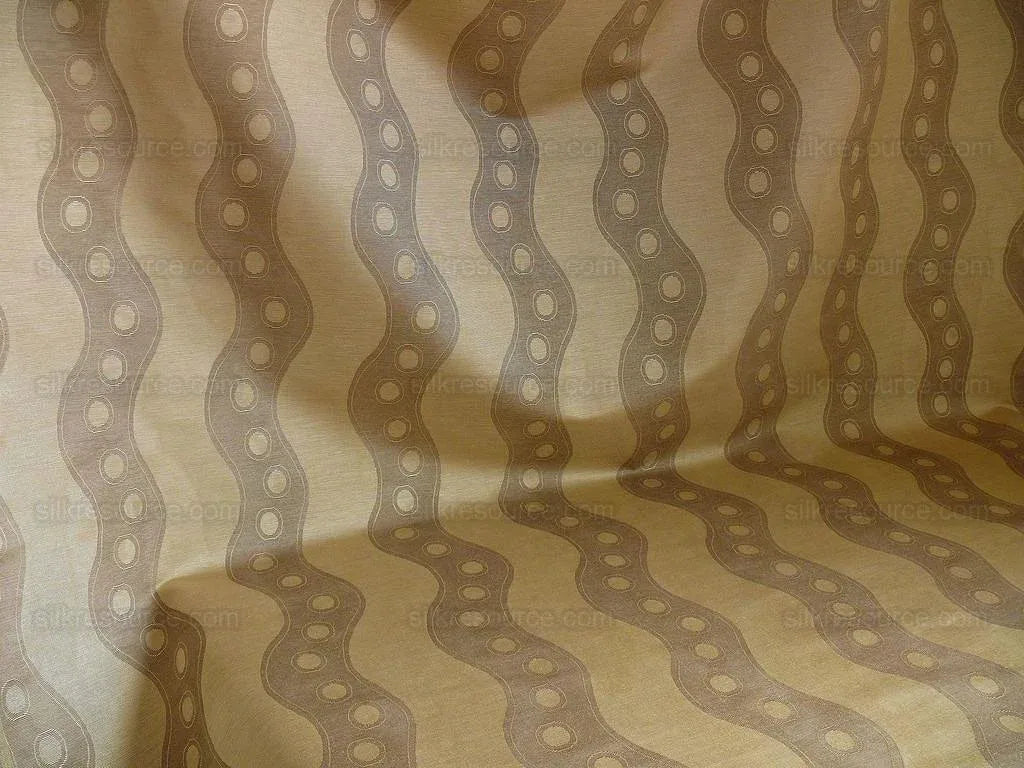 Lee Jofa Tivoli Moire River Curvy Stripe "taupe" Grey Silver