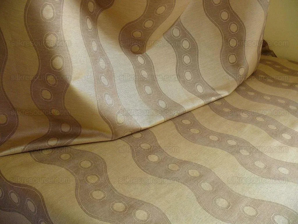 Lee Jofa Tivoli Moire River Curvy Stripe "taupe" Grey Silver