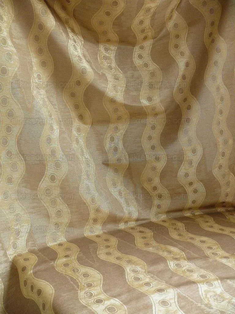 Lee Jofa Tivoli Moire River Curvy Stripe "taupe" Grey Silver