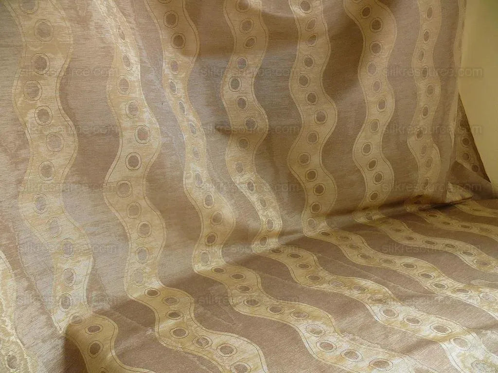 Lee Jofa Tivoli Moire River Curvy Stripe "taupe" Grey Silver