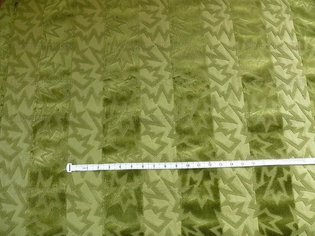 3 Yd Lee Jofa Calypso Velvet Olive Green Jazzy Cut Velvet Rp296y