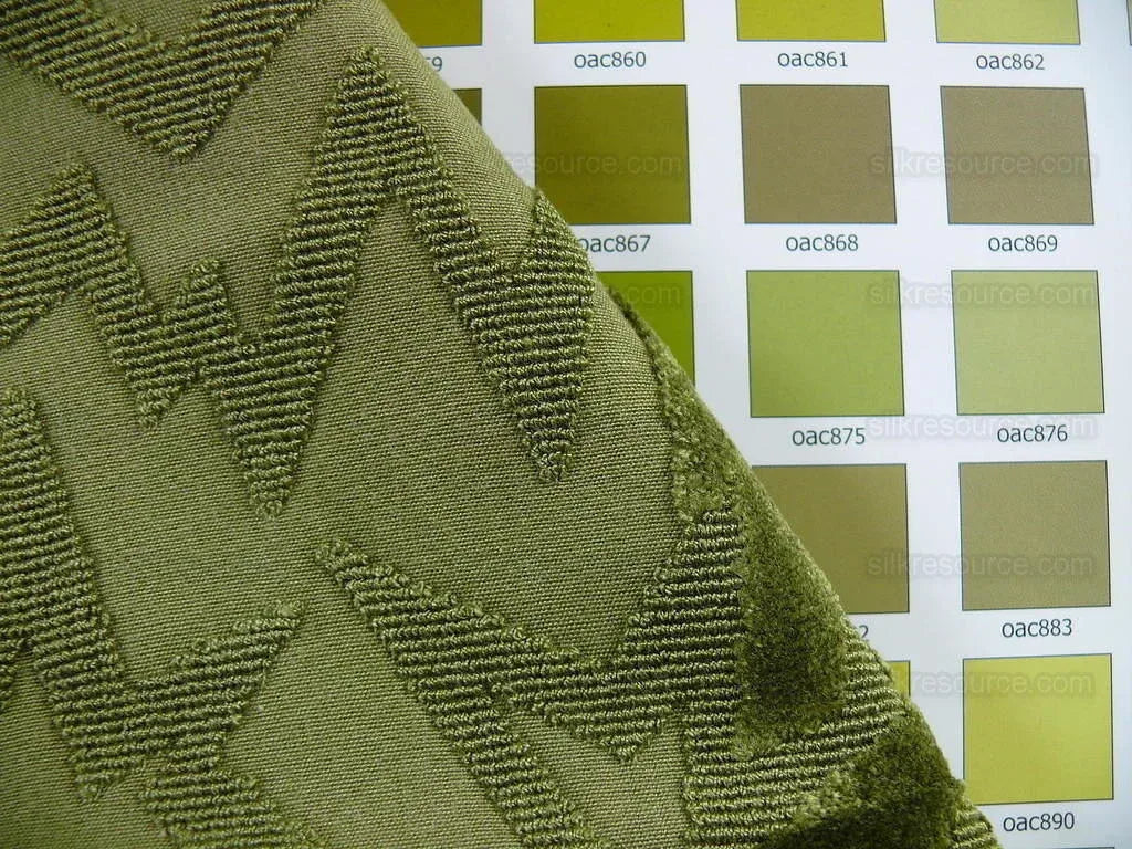 3 Yd Lee Jofa Calypso Velvet Olive Green Jazzy Cut Velvet Rp296y