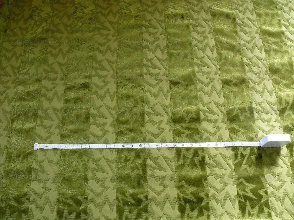 3 Yd Lee Jofa Calypso Velvet Olive Green Jazzy Cut Velvet Rp296y