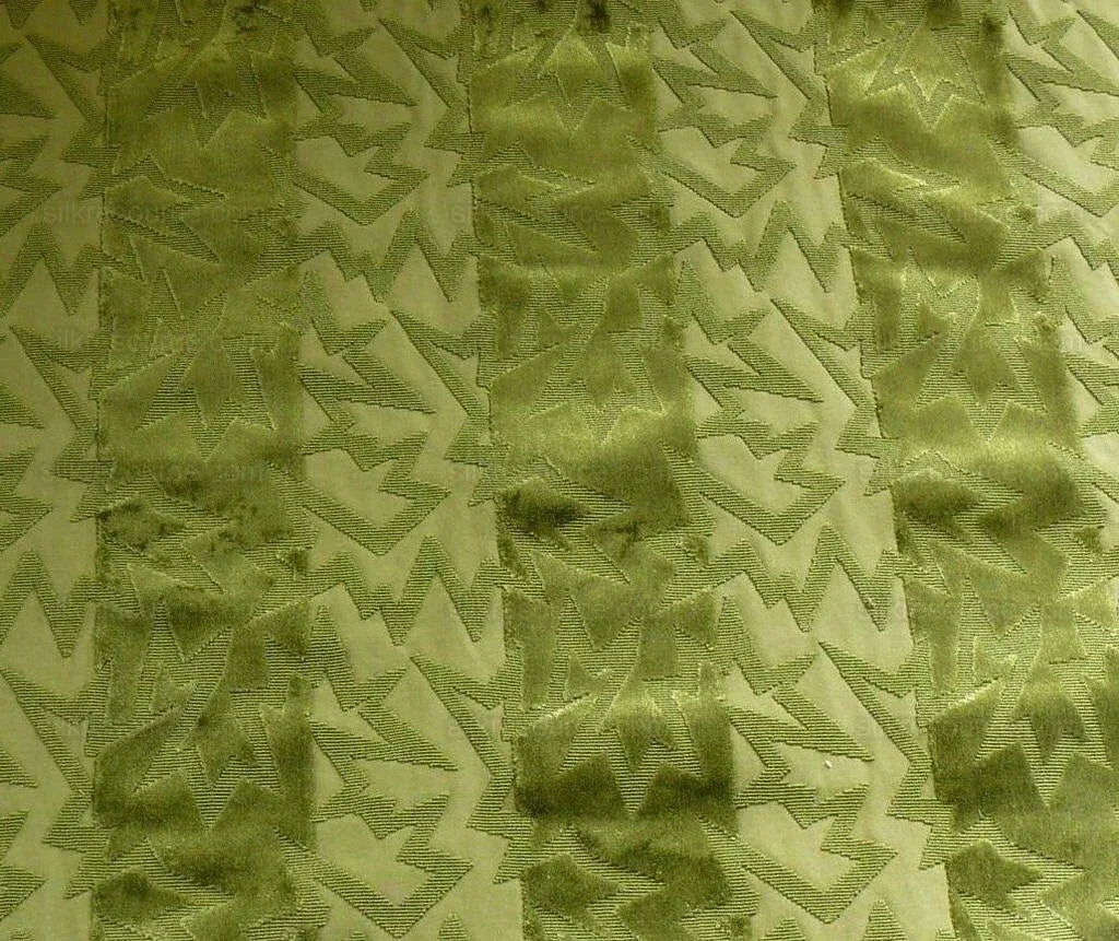 3 YD LEE JOFA CALYPSO VELVET OLIVE GREEN JAZZY CUT VELVET RP296Y