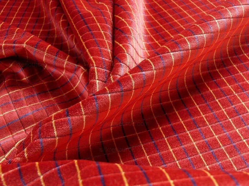 By Yd Lee Jofa Figaro Velvet Check Crimson Red Check Fr Italy