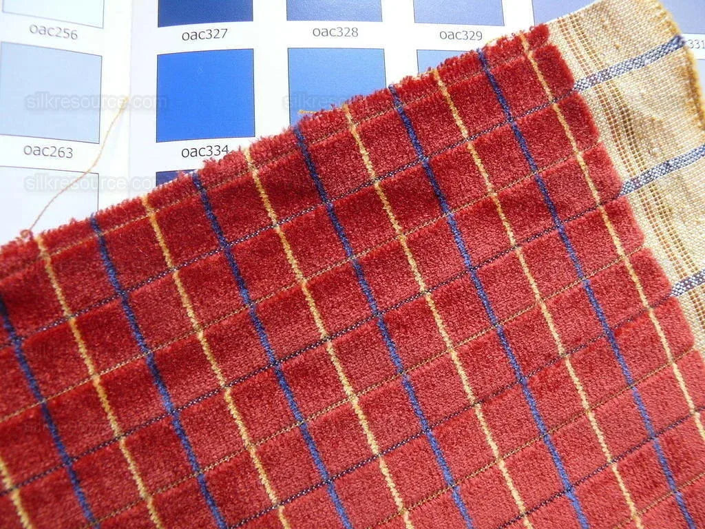 By Yd Lee Jofa Figaro Velvet Check Crimson Red Check Fr Italy