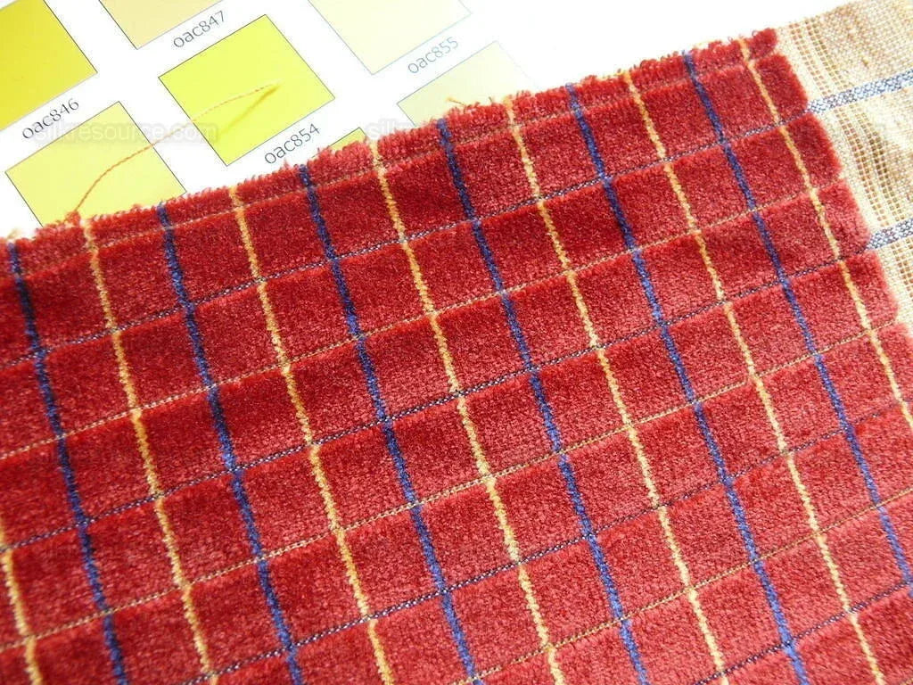 By Yd Lee Jofa Figaro Velvet Check Crimson Red Check Fr Italy