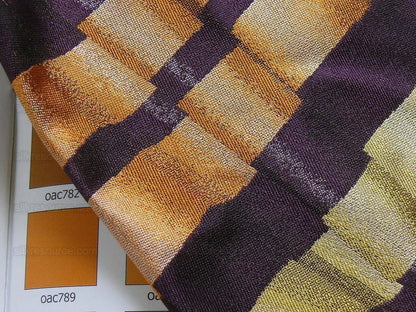 Lee Jofa Le Cirque Weave "grape" Purple Orange Tromp D'oeil Silk Jacquard Fake Ribbon MSRP USD 290/Yard