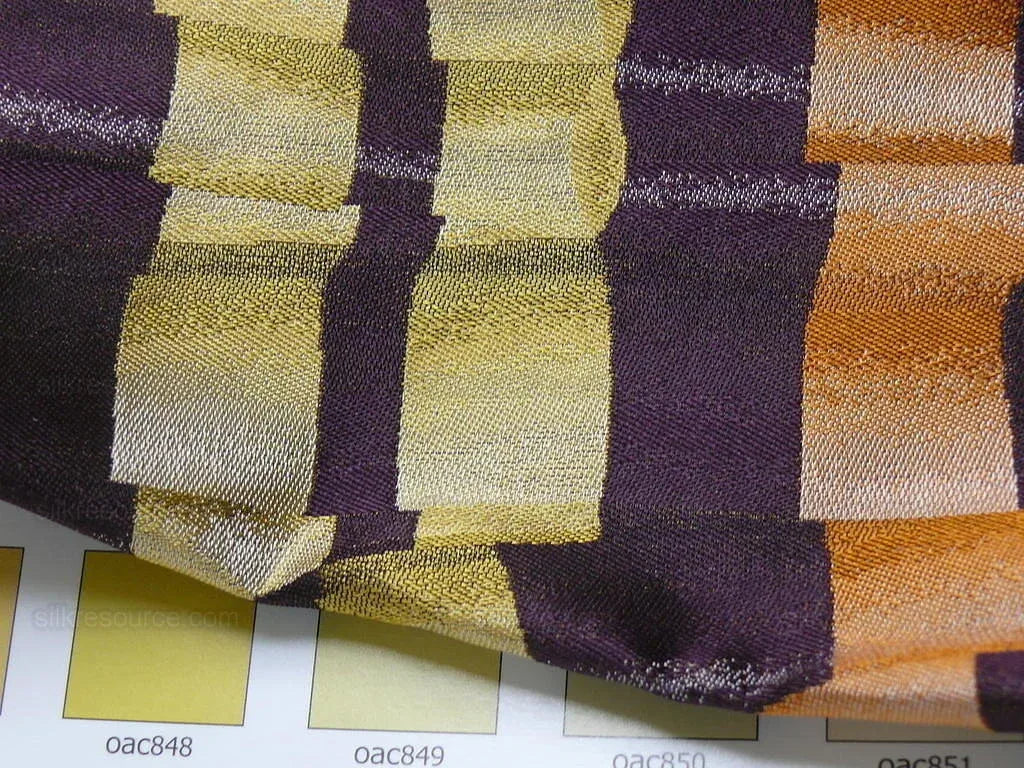 Lee Jofa Le Cirque Weave "grape" Purple Orange Tromp D'oeil Silk Jacquard Fake Ribbon MSRP USD 290/Yard