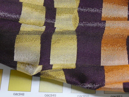Lee Jofa Le Cirque Weave "grape" Purple Orange Tromp D'oeil Silk Jacquard Fake Ribbon MSRP USD 290/Yard