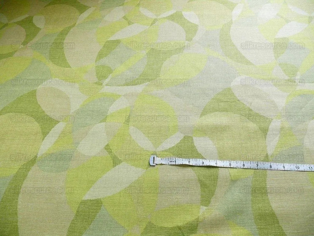 Lee Jofa Dunlap Linen Print Bubbles! "moss" Spring Green Celery Apple Green Modern Art MSRP USD 176/yard