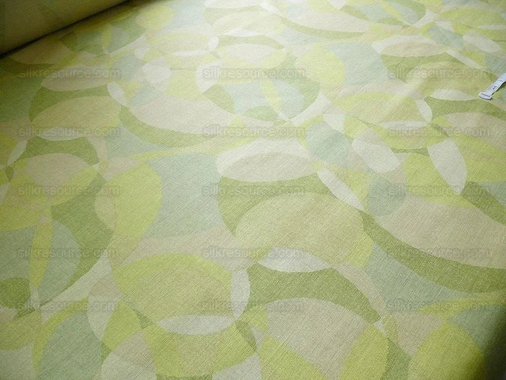 Lee Jofa Dunlap Linen Print Bubbles! "moss" Spring Green Celery Apple Green Modern Art MSRP USD 176/yard