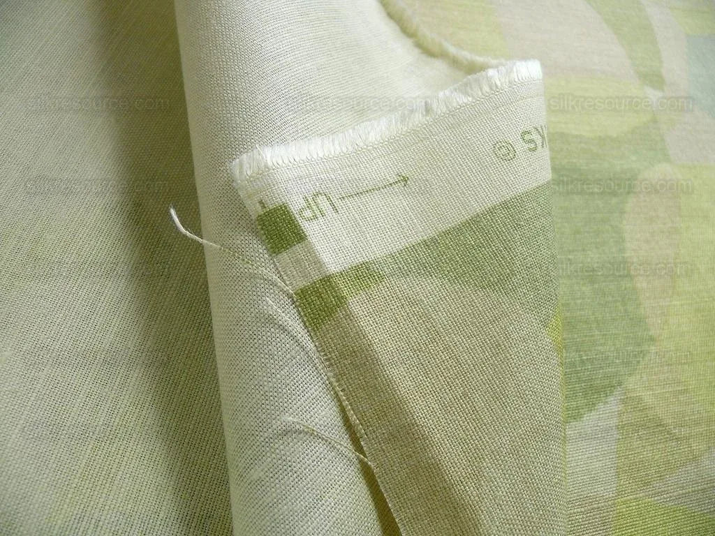 Lee Jofa Dunlap Linen Print Bubbles! "moss" Spring Green Celery Apple Green Modern Art MSRP USD 176/yard