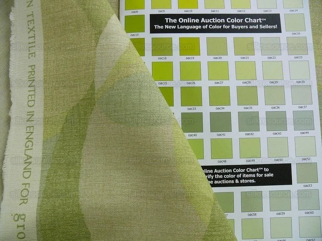Lee Jofa Dunlap Linen Print Bubbles! "moss" Spring Green Celery Apple Green Modern Art MSRP USD 176/yard