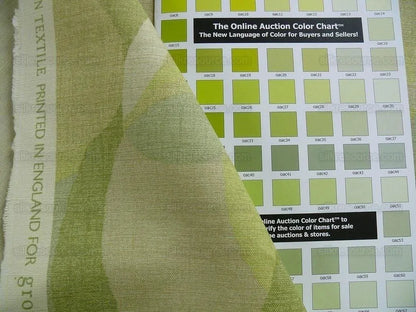 Lee Jofa Dunlap Linen Print Bubbles! "moss" Spring Green Celery Apple Green Modern Art MSRP USD 176/yard