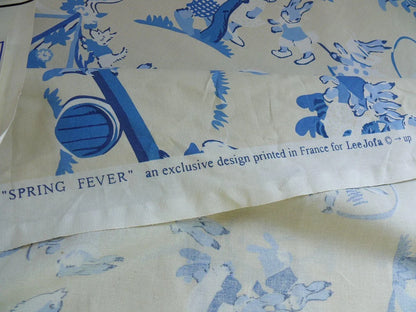 By Yd Lee Jofa Spring Fever Nursery Print Bunny Dog Cat "blues" MSRP USD 136+/Y