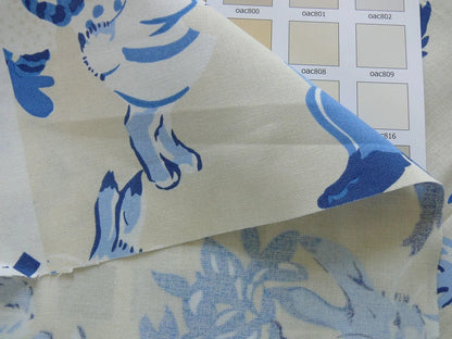 By Yd Lee Jofa Spring Fever Nursery Print Bunny Dog Cat "blues" MSRP USD 136+/Y