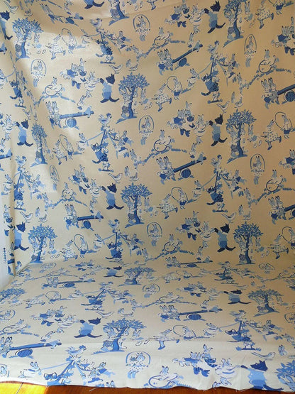 By Yd Lee Jofa Spring Fever Nursery Print Bunny Dog Cat "blues" MSRP USD 136+/Y